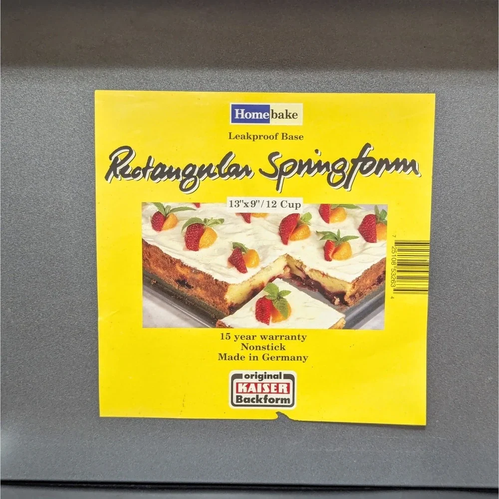 Kaiser Backform Nonstick Rectangle 9x13 Springform Baking Pan Made in Germany